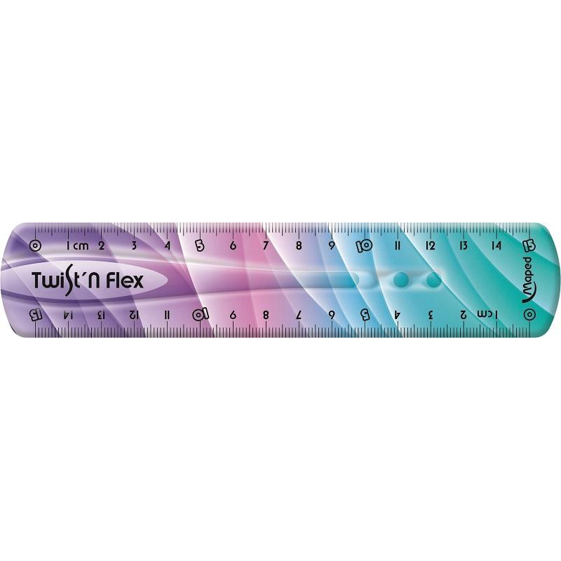 

Линейка 15 см Maped TWIST N FLEX PATTERNS нелом-я гибкая двуст. шкала279115, (2шт.), Разноцветный