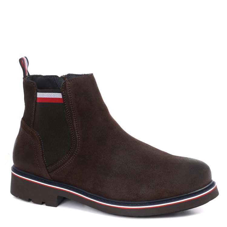фото Мужские ботинки tommy hilfiger corporate elastic suede boot fm0fm03053 коричневый р.45 eu