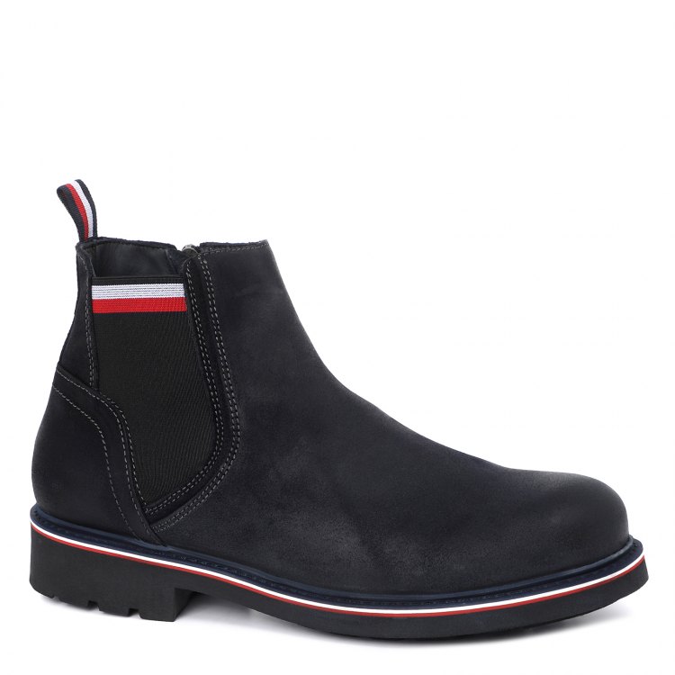 фото Мужские ботинки tommy hilfiger corporate elastic suede boot fm0fm03053 темно-синий р.45 eu