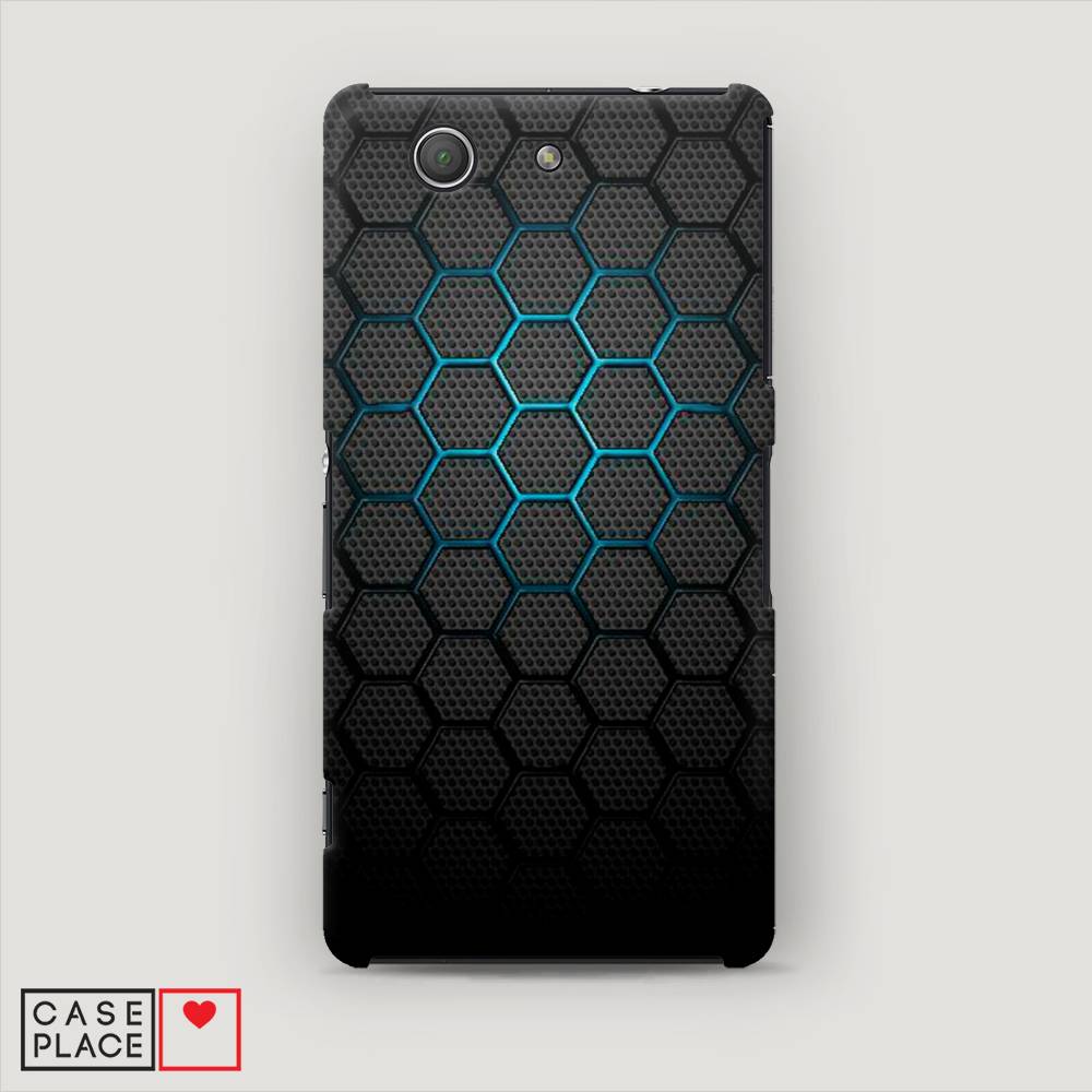фото Пластиковый чехол "бирюзовые соты" на sony xperia z3 compact awog