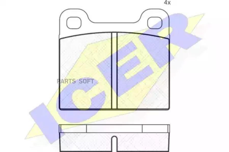 Комплект тормозных колодок ICER 180162