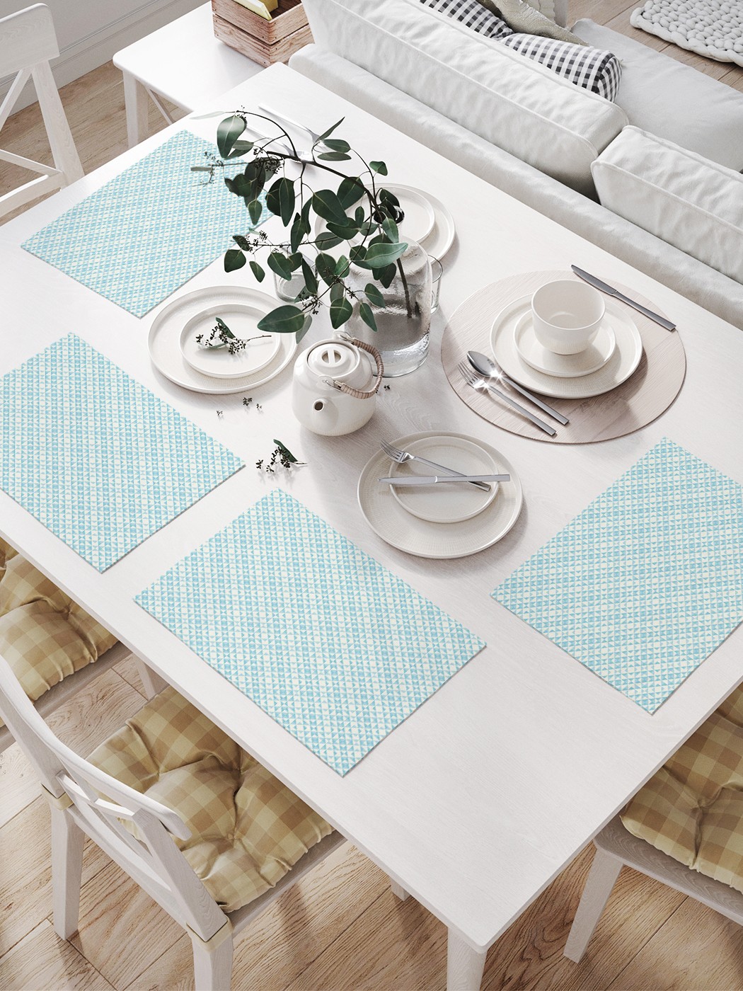 

Комплект салфеток JoyArty "Призма гранж" для сервировки стола (32х46 см, 4 шт.), Голубой, Призма гранж