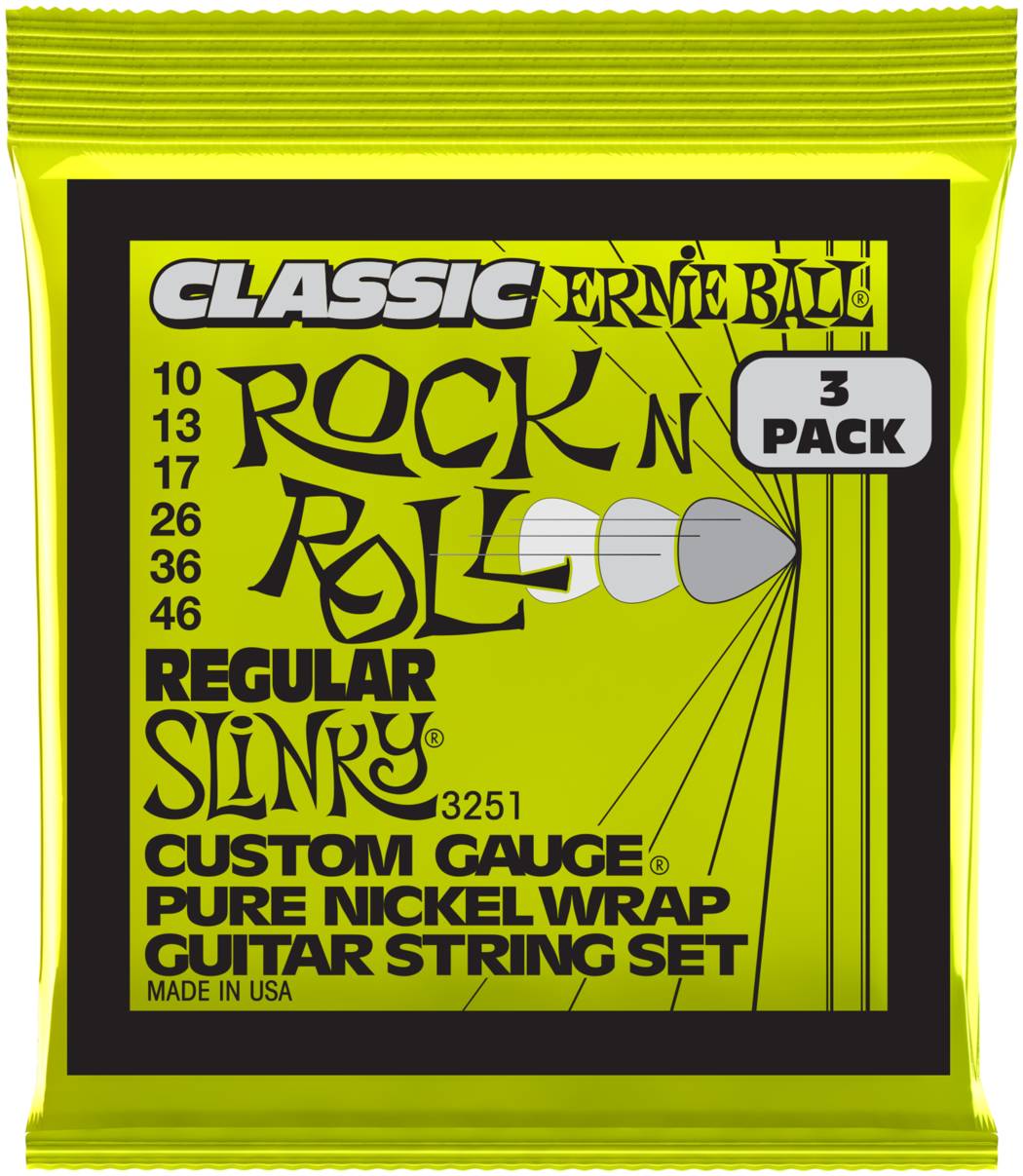 

ERNIE BALL 3251 Pure Classic RnR Slinky Regular 3 Pack 10-46 - Струны для электрогитары