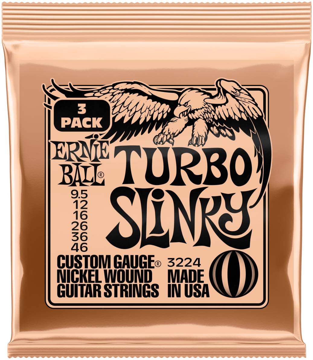 

ERNIE BALL 3224 Nickel Slinky Turbo 3 Pack 9.5-46 - Струны для электрогитары