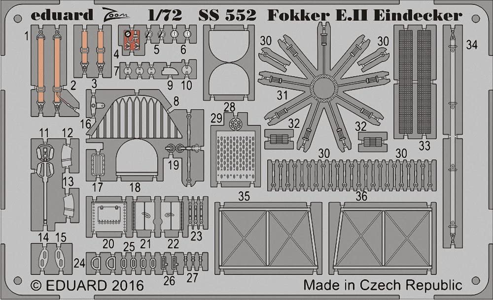 

Фототравление Eduard SS552 Fokker E.II Eindecker 1/72