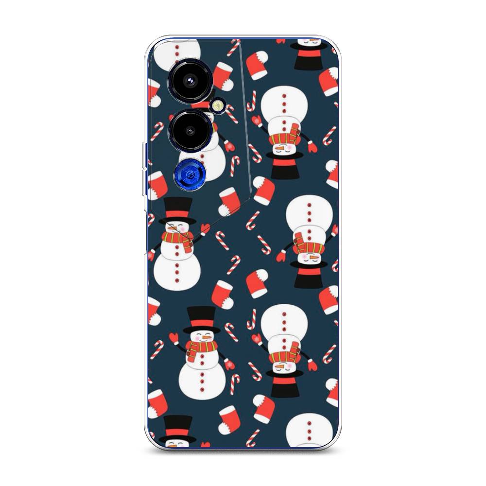 

Чехол для Tecno Pova 4 Pro "Синие снеговики", Синий;белый;красный, 302650-5