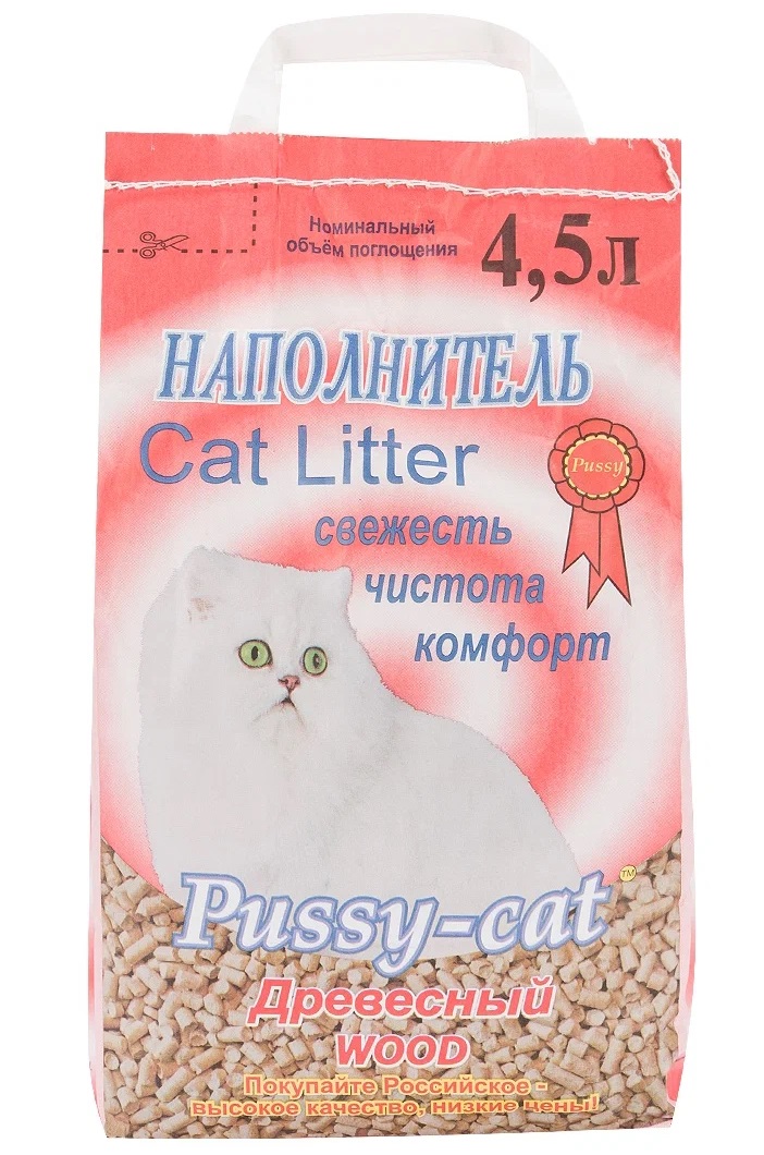 фото Наполнитель pussy-cat древесный, 4,5 л