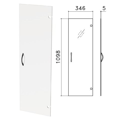 

Дверь Стекло средняя Канц (ш346xг5xв1098мм), без фурнитуры, ДК35