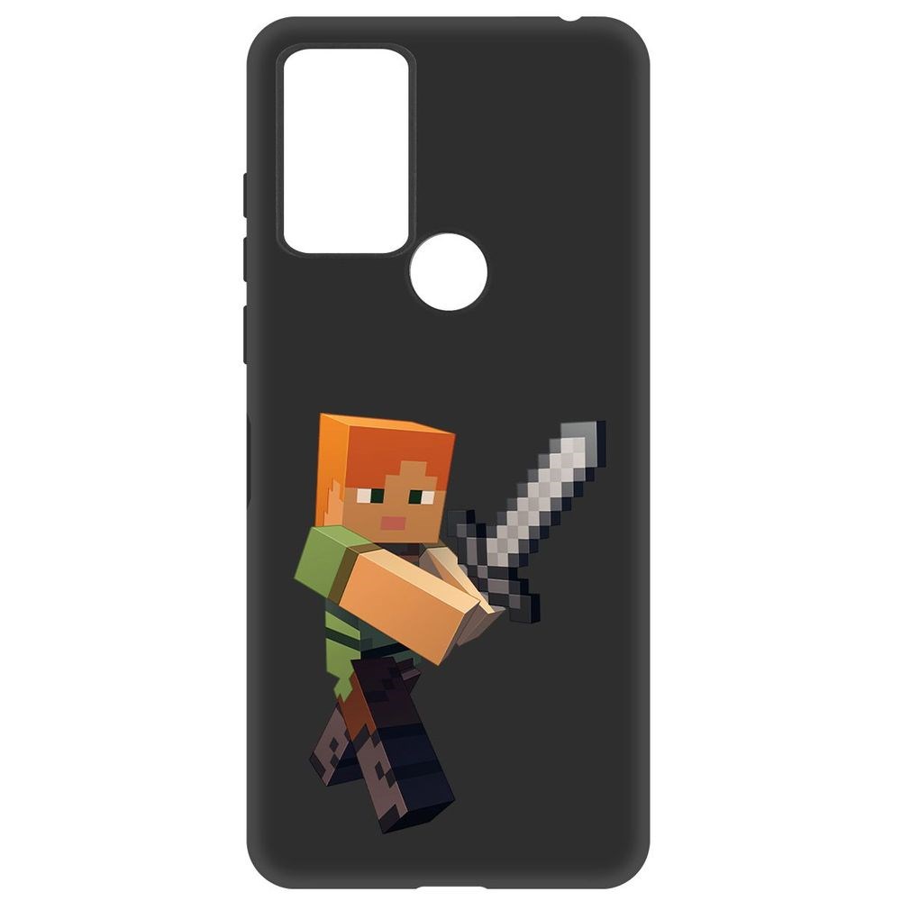

Чехол-накладка Софт Minecraft-Алекс для TCL 30E, Черный