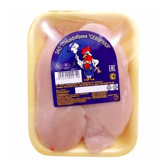 

Филе грудки куриное без кожи Птицефабрика Северная охлажденное +-850 г