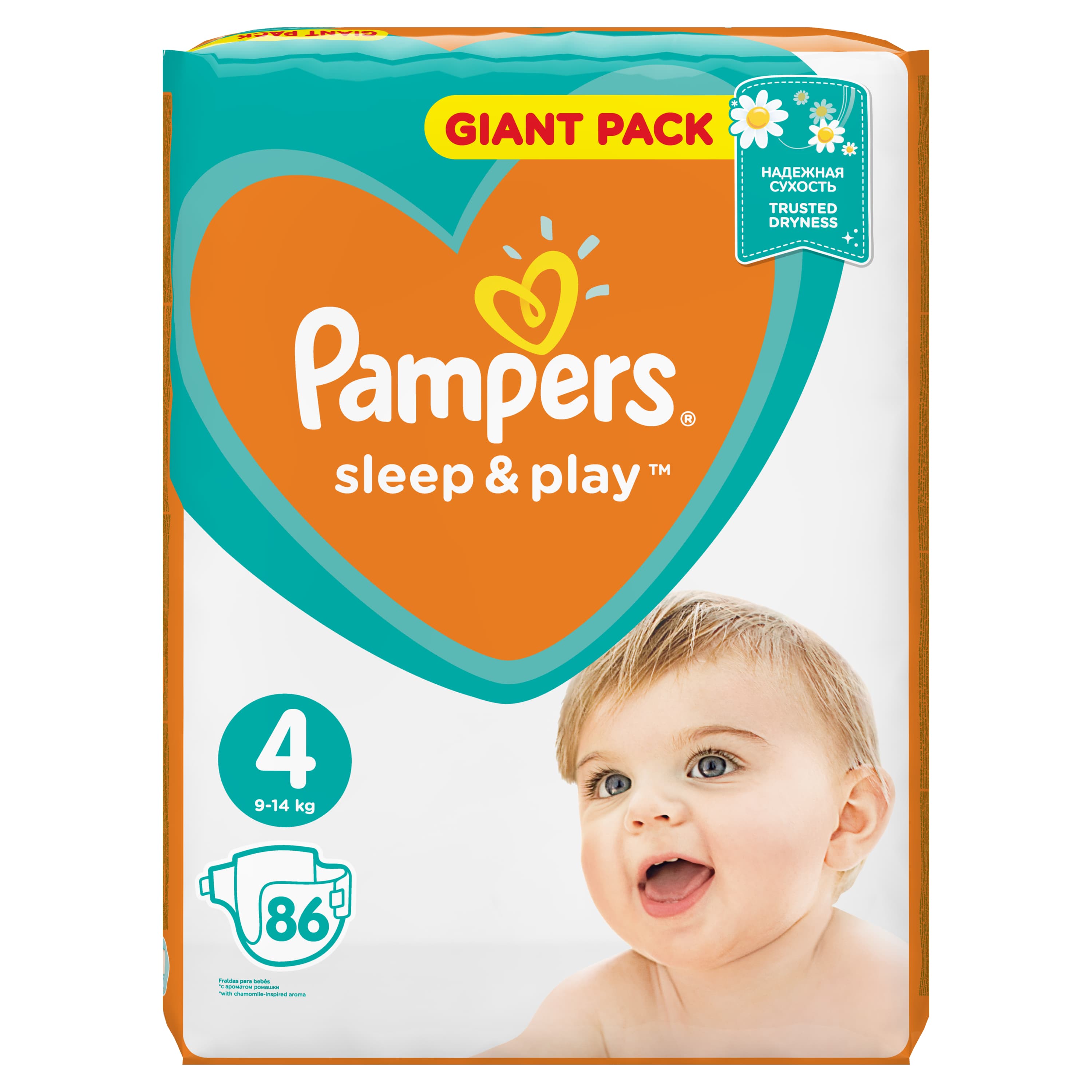 фото Подгузники pampers sleep & play 4 (8-14 кг), 86 шт.