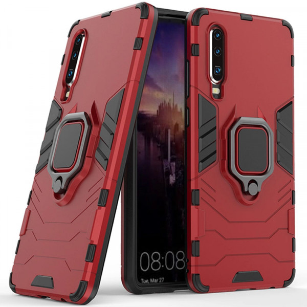 

Противоударный чехол Epik Transformer Ring под магнитный держатель для Huawei P30, Красный