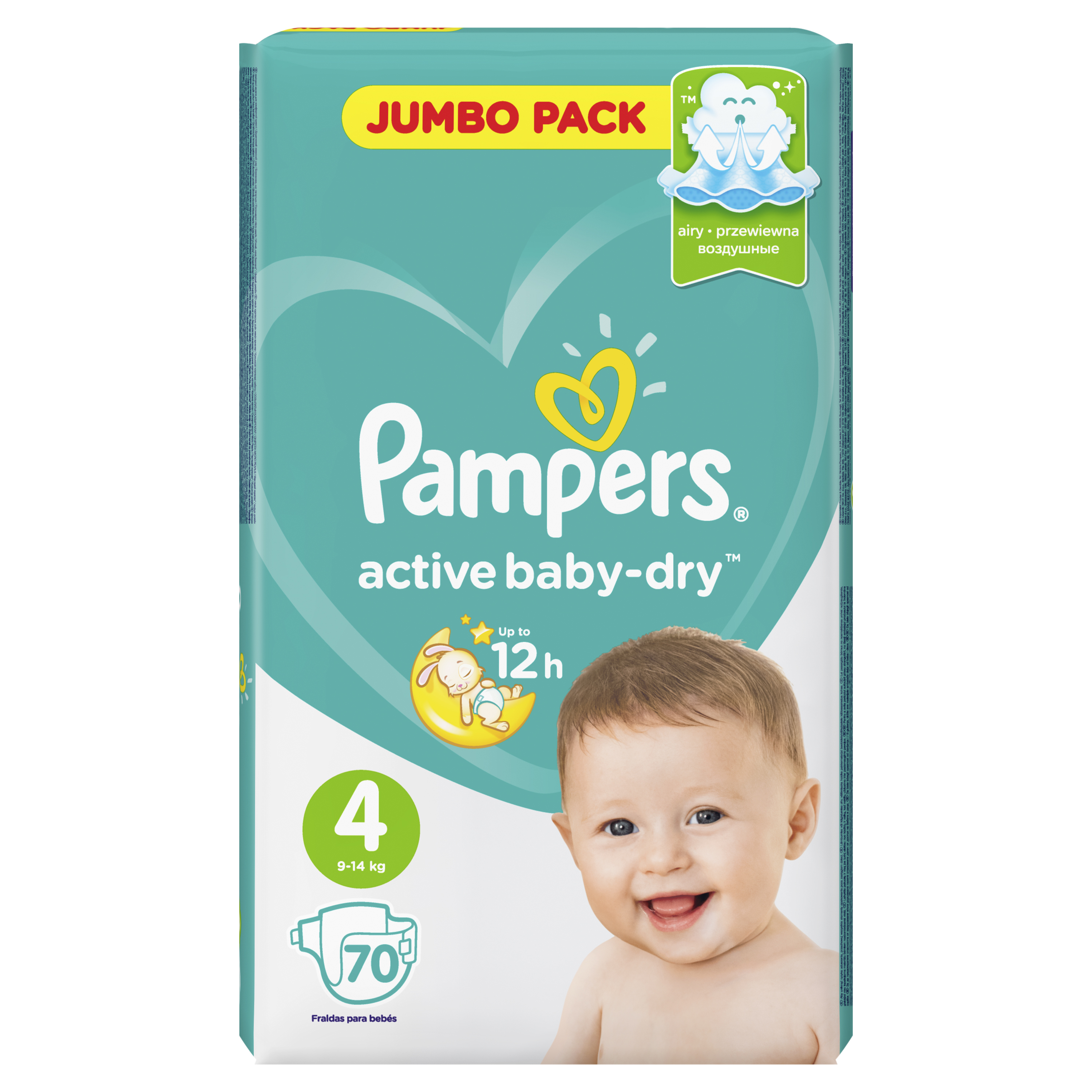 фото Подгузники pampers active baby-dry 4 (8-14 кг), 70 шт.