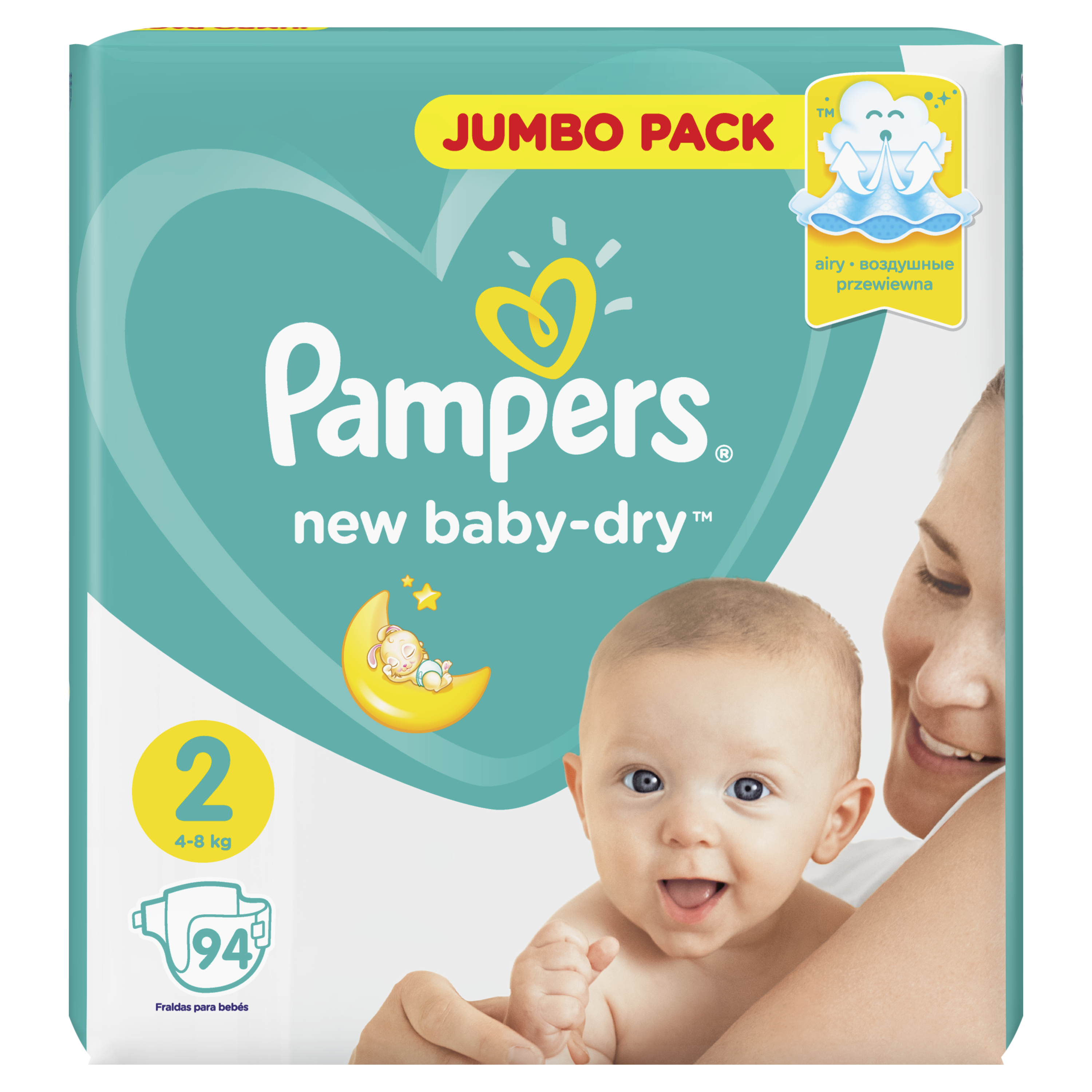 фото Подгузники pampers new baby-dry 2 (4-8 кг), 94 шт.