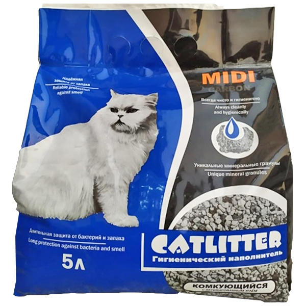 Наполнитель Catlitter для кошек, комкующийся, миди, 5 л