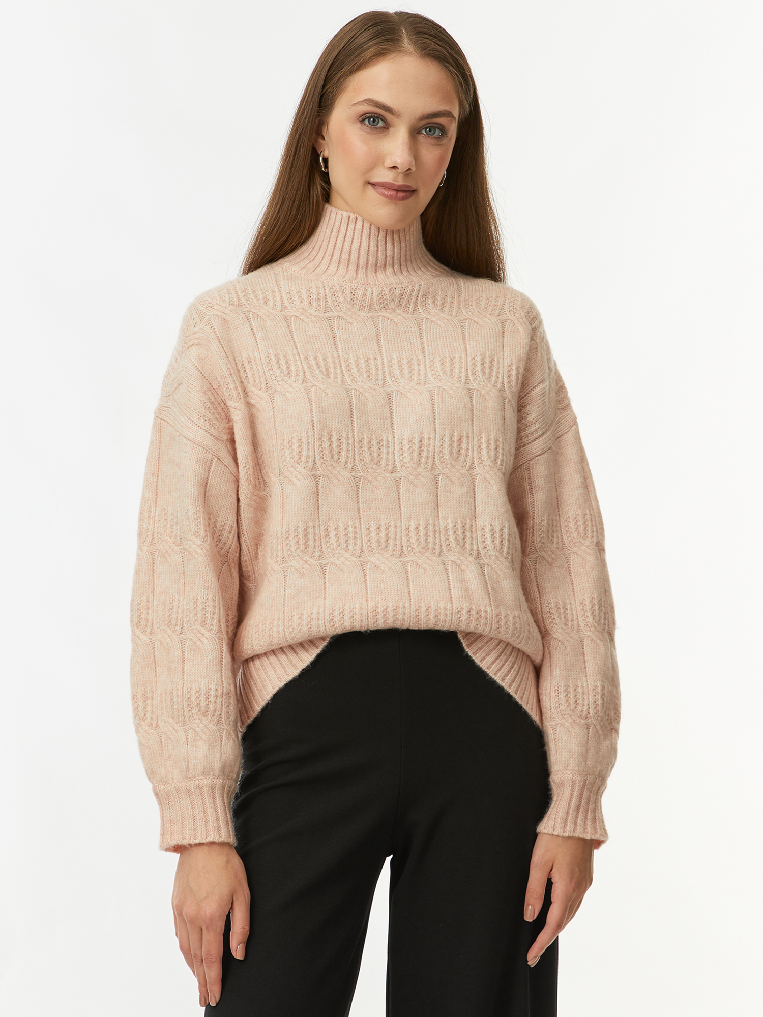 

Свитер женский oodji 64405099 розовый XL, 64405099
