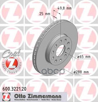 

Тормозной диск ZIMMERMANN комплект 1 шт. 600322120