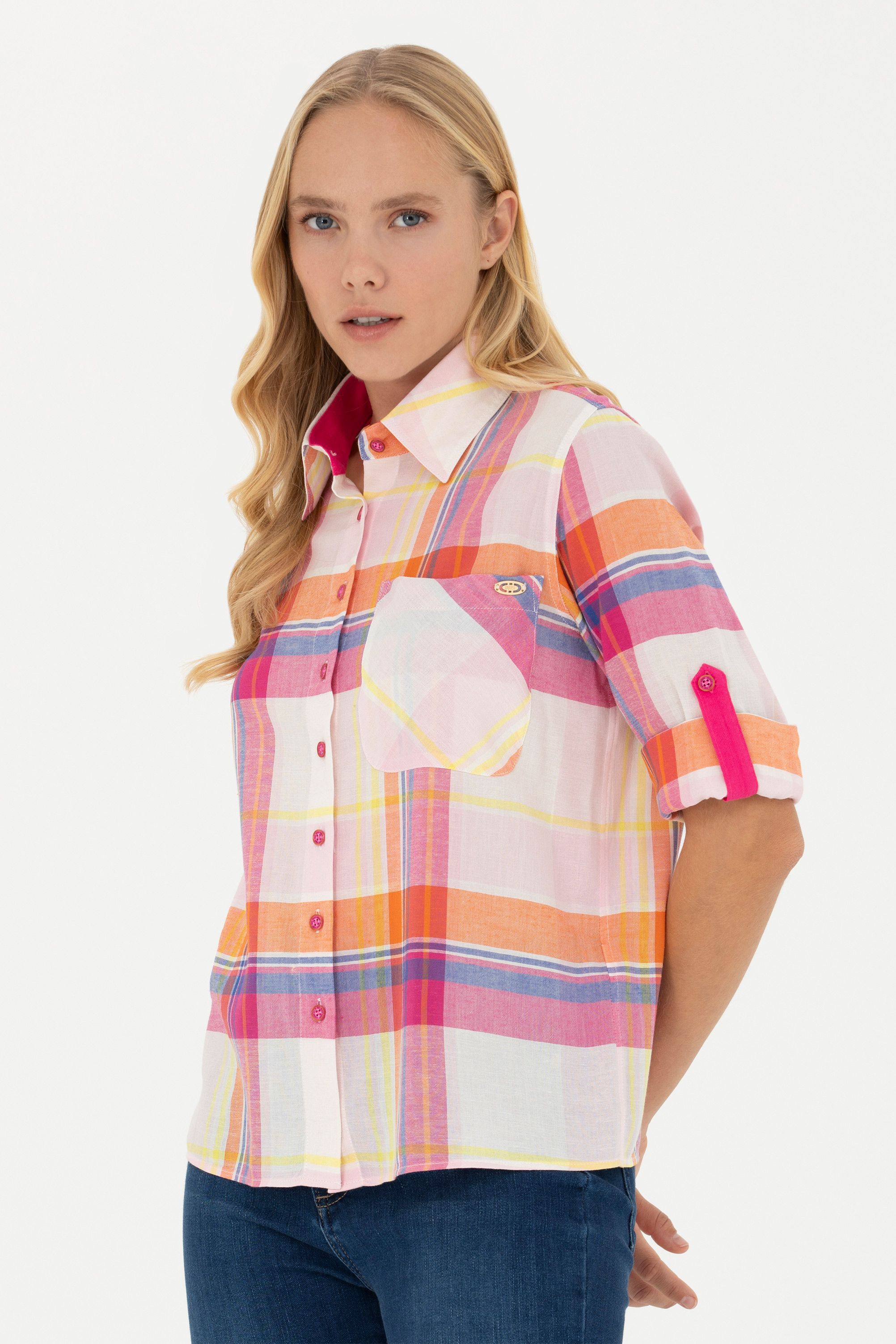 

Рубашка женская US Polo Assn G082SZ0040CILLA бежевая 38, Бежевый, G082SZ0040CILLA
