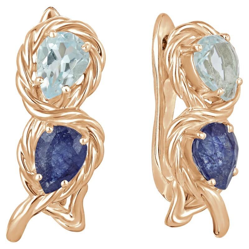 

Серьги из серебра с сапфиром; топазом LAZURIT-ONLINE 7877PG, 7877PG