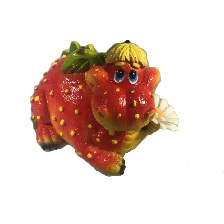Фигура Дракончик с цветочком Барельеф цв.красный 7.5х6х6см KSMR-716343, символ года 2024