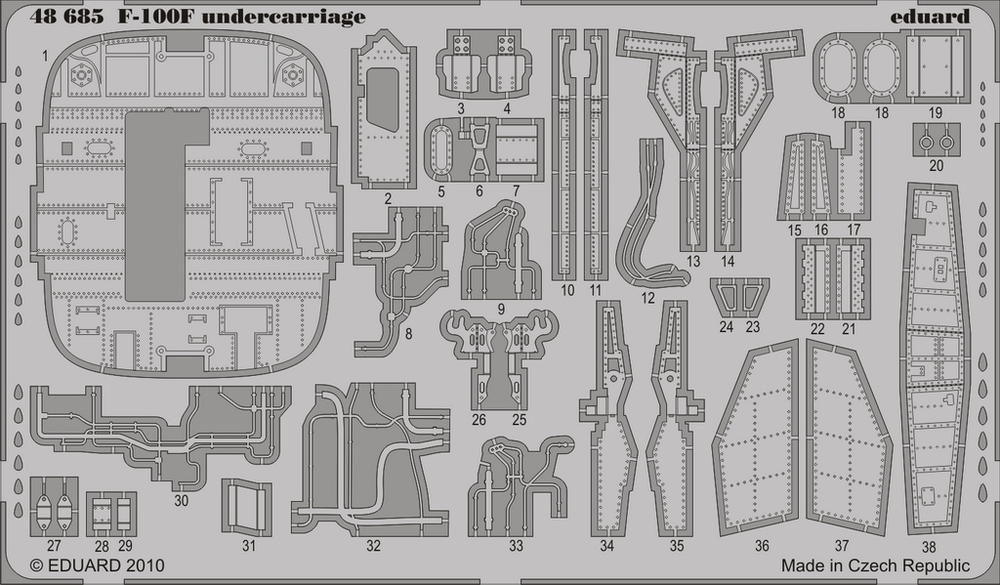 

Фототравление Eduard 48656 F-100C undercarriage 1/48
