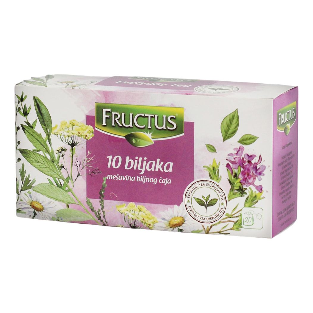Чай травяной Fructus 10 растений в пакетиках 1,5 г х 20 шт