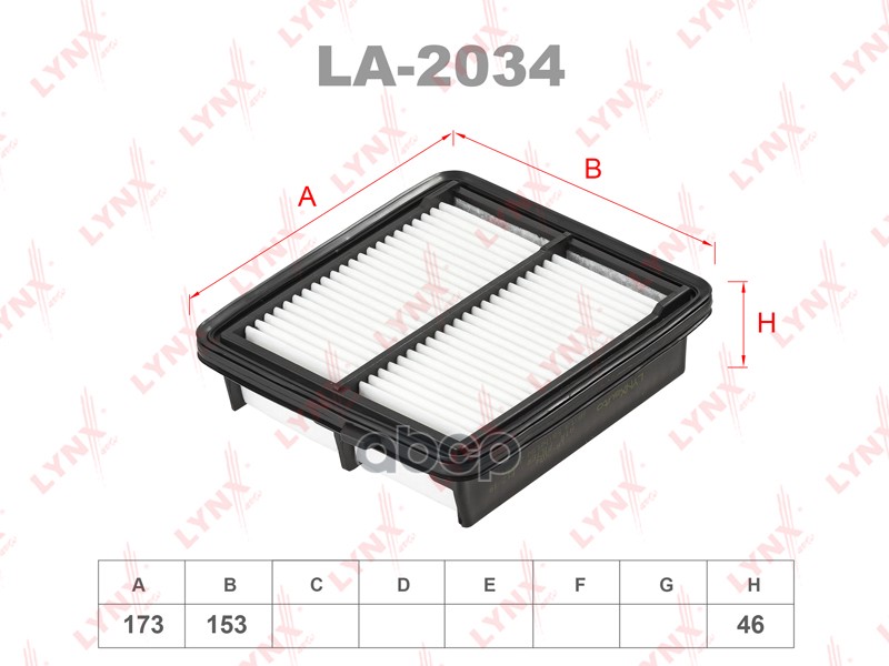 фото Фильтр воздушный lynxauto арт. la2034