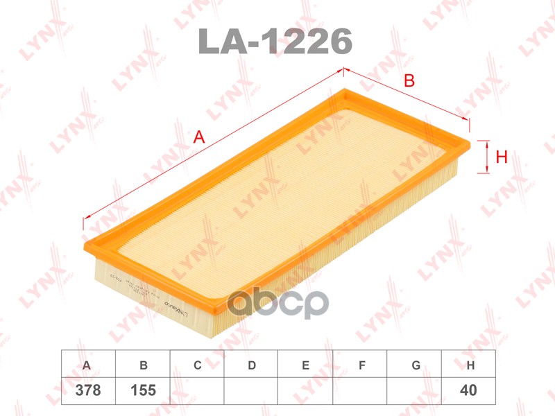 

Фильтр Воздушный LYNXauto арт. LA1226