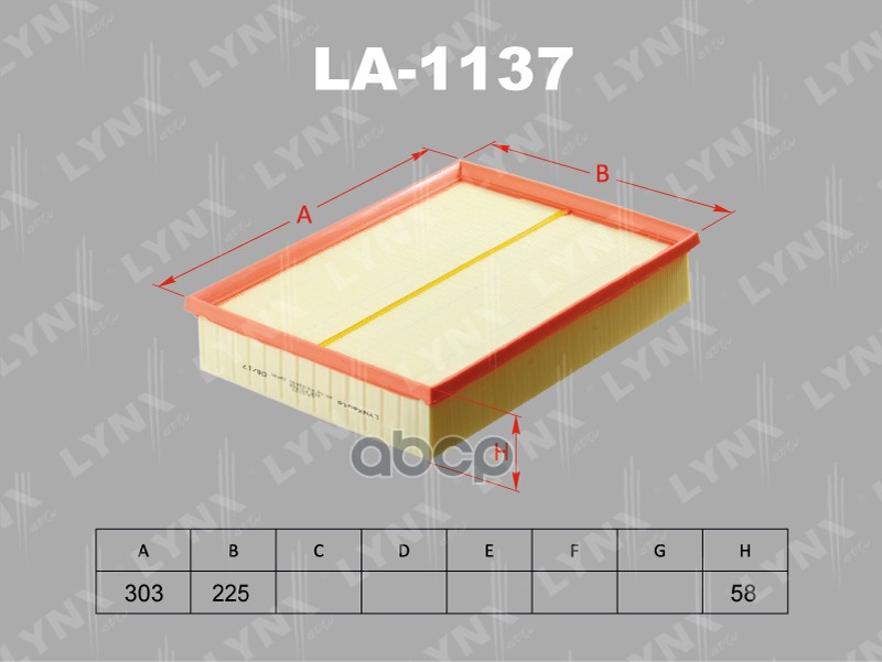 фото Фильтр воздушный lynxauto арт. la1137