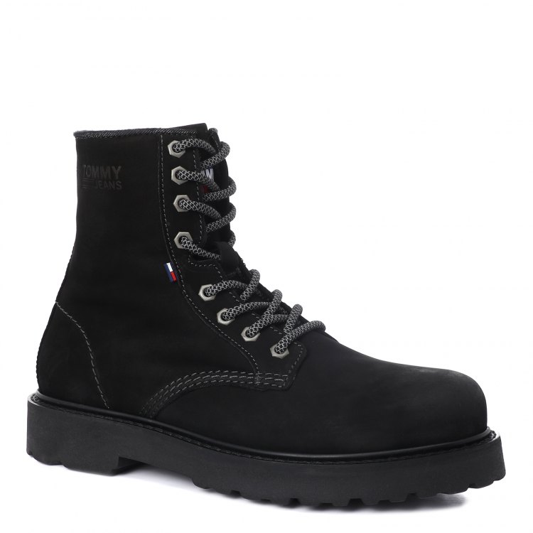 фото Мужские ботинки tommy jeans nubuck warmlined lace up boot em0em00548 черный р.45 eu