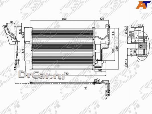 

SAT Радиатор кондиционера MAZDA3/AXELA 03-08/MAZDA5/PREMACY 05-