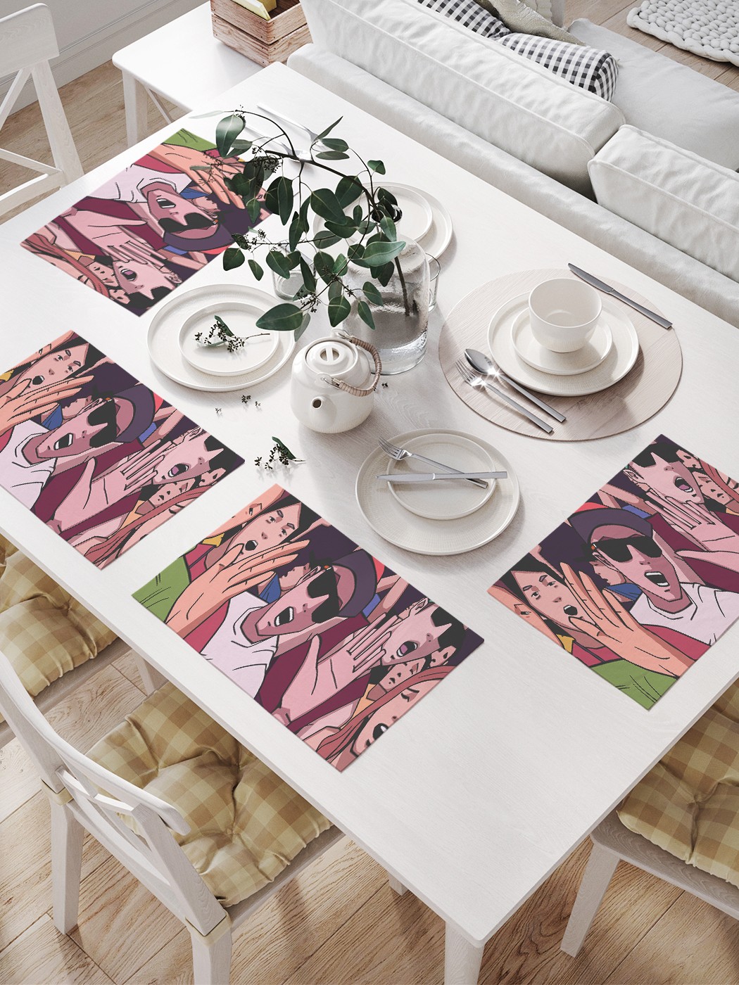 

Комплект салфеток JoyArty "Среди фанатов" для сервировки стола (32х46 см, 4 шт.), Бежевый, Среди фанатов