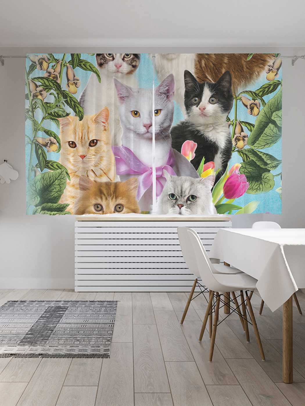 

Классические шторы JoyArty "Смирные коты", серия Oxford DeLux, 2 полотна 145x180 см, Смирные коты