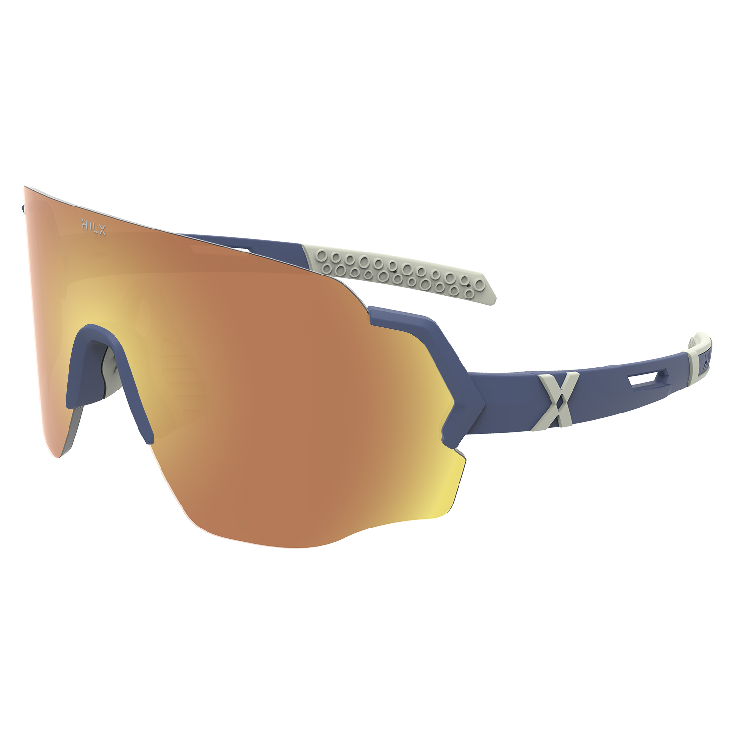 Спортивные солнцезащитные очки унисекс HILX Savage (L) matt blue warm grey/gold lens