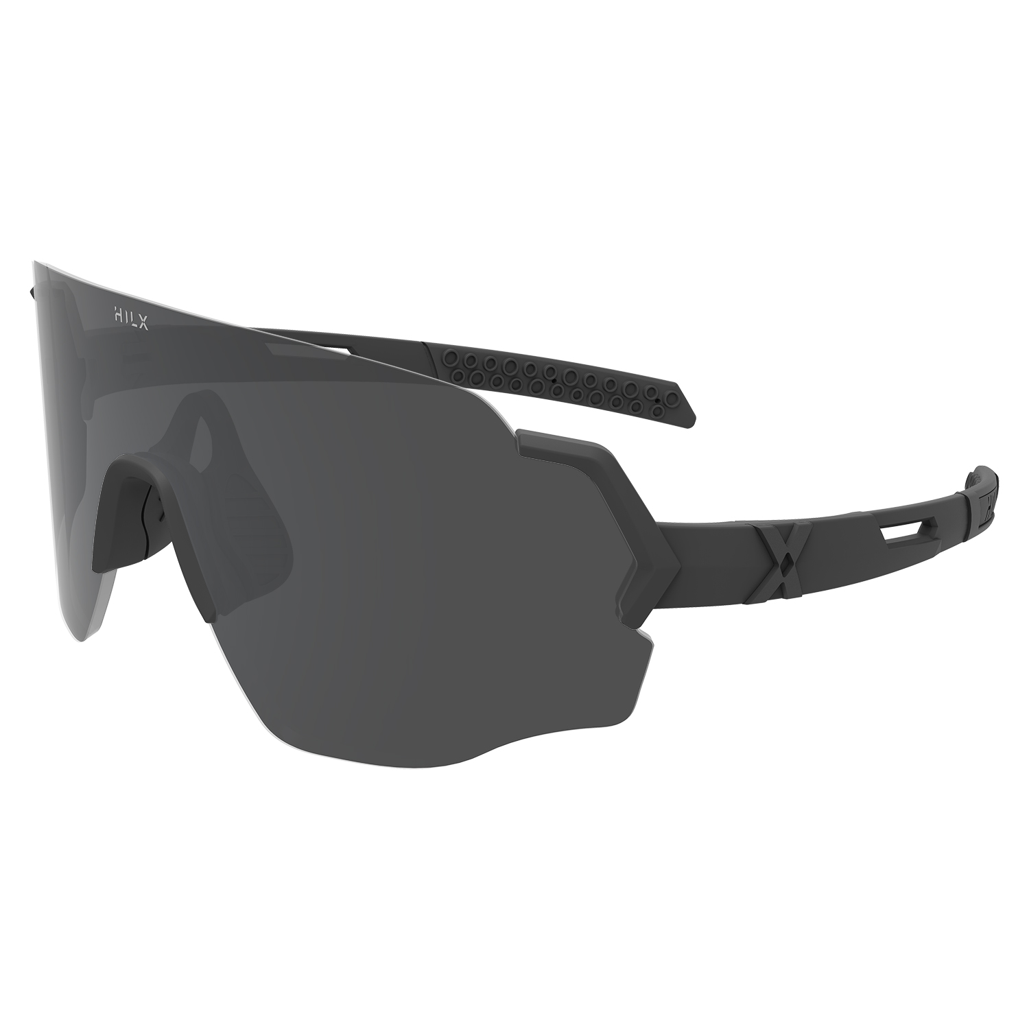 Спортивные солнцезащитные очки унисекс HILX Savage (L) matt black/black lens