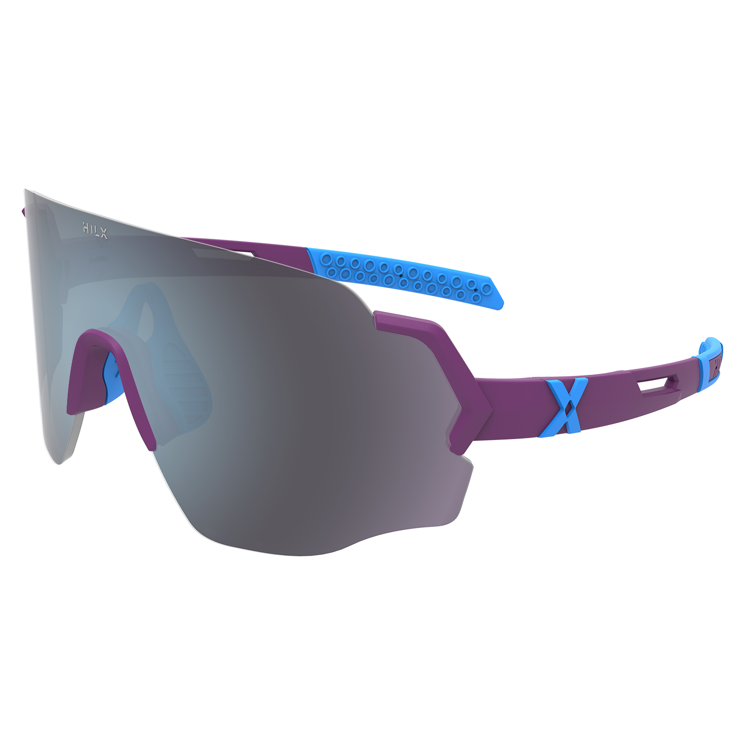 Спортивные солнцезащитные очки унисекс HILX Savage (L) matt purple blue/silver lens