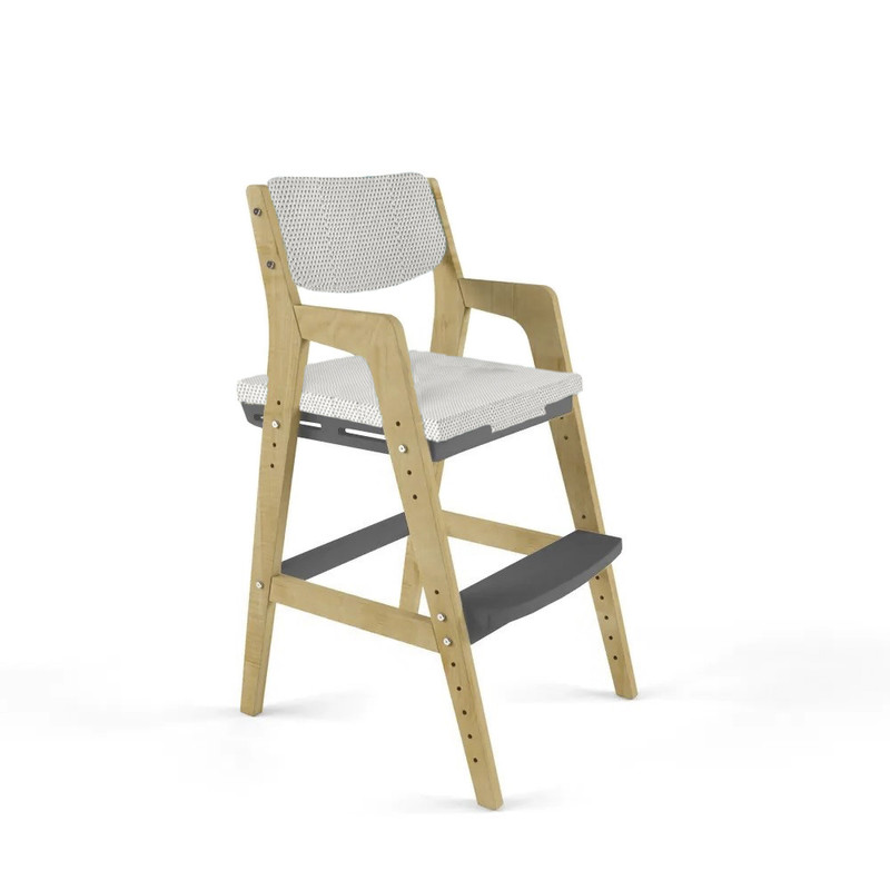 Детский растущий стул Вуди Комбо-Серый с чехлом Белый Велюр стул флекс 440×520×895 мм велюр чёрный муар кофе