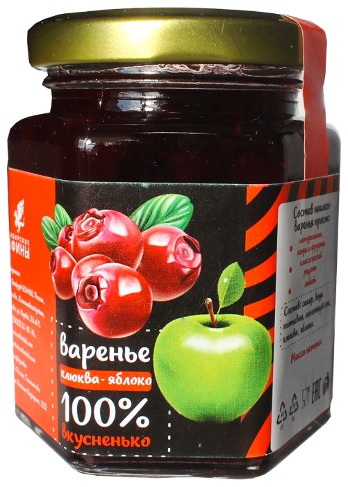 

Варенье Сибирские Афины из клюквы и яблока, 230 гр