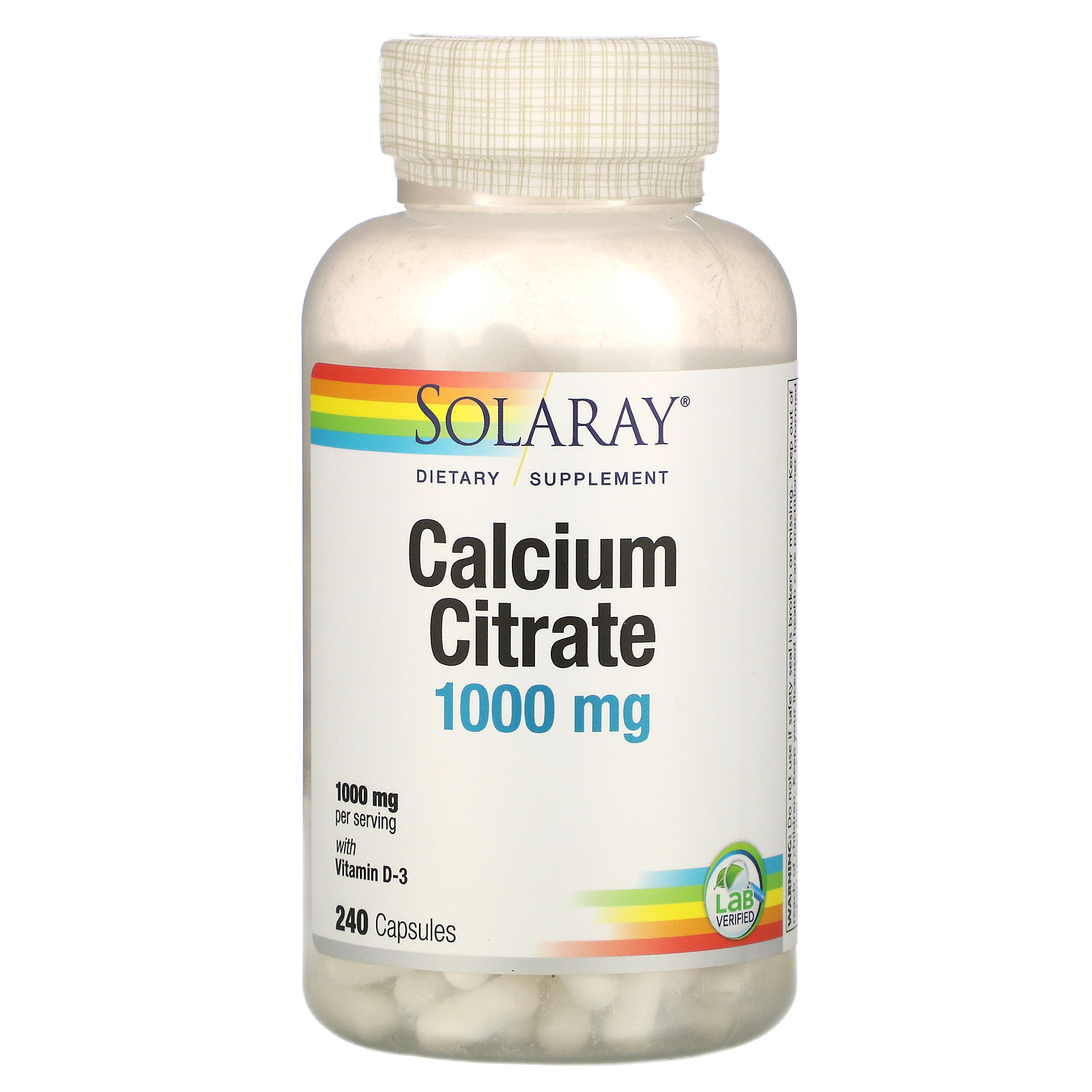 Calcium Citrate with Vitamin D-3 Solaray 1000 мг капсулы 240 шт.