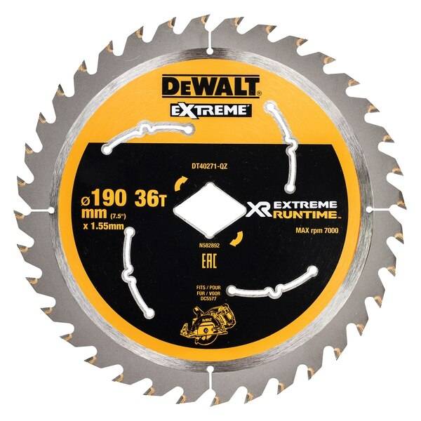 фото Пильный диск dewalt xr extreme runtime dt40271-qz, 190x30мм, 36t