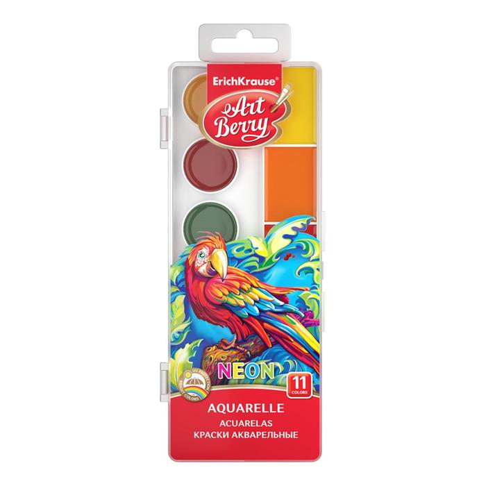 

Акварельные краски ErichKrause ArtBerry Neon, неоновая, 11 цветов, Разноцветный