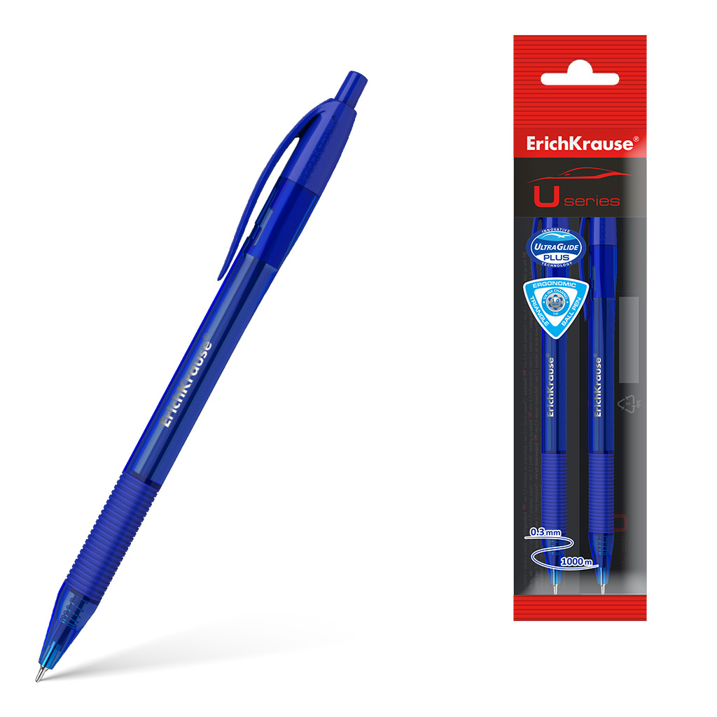 

Ручка шариковая автоматическая ErichKrause U-208 Original Matic 1.0, цвет синий, 2 шт