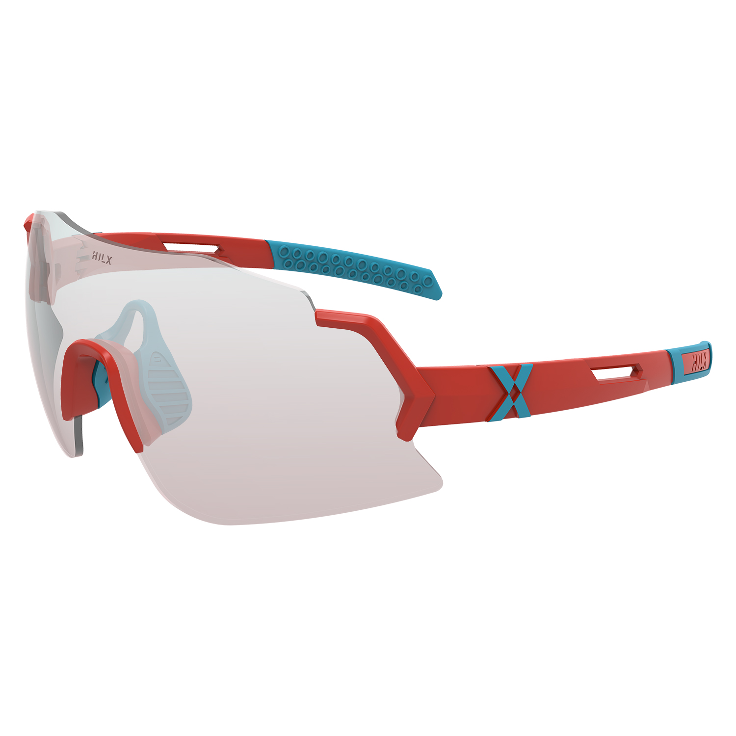 Спортивные солнцезащитные очки унисекс HILX Savage 2.0 shiny red blue/red mirror lens