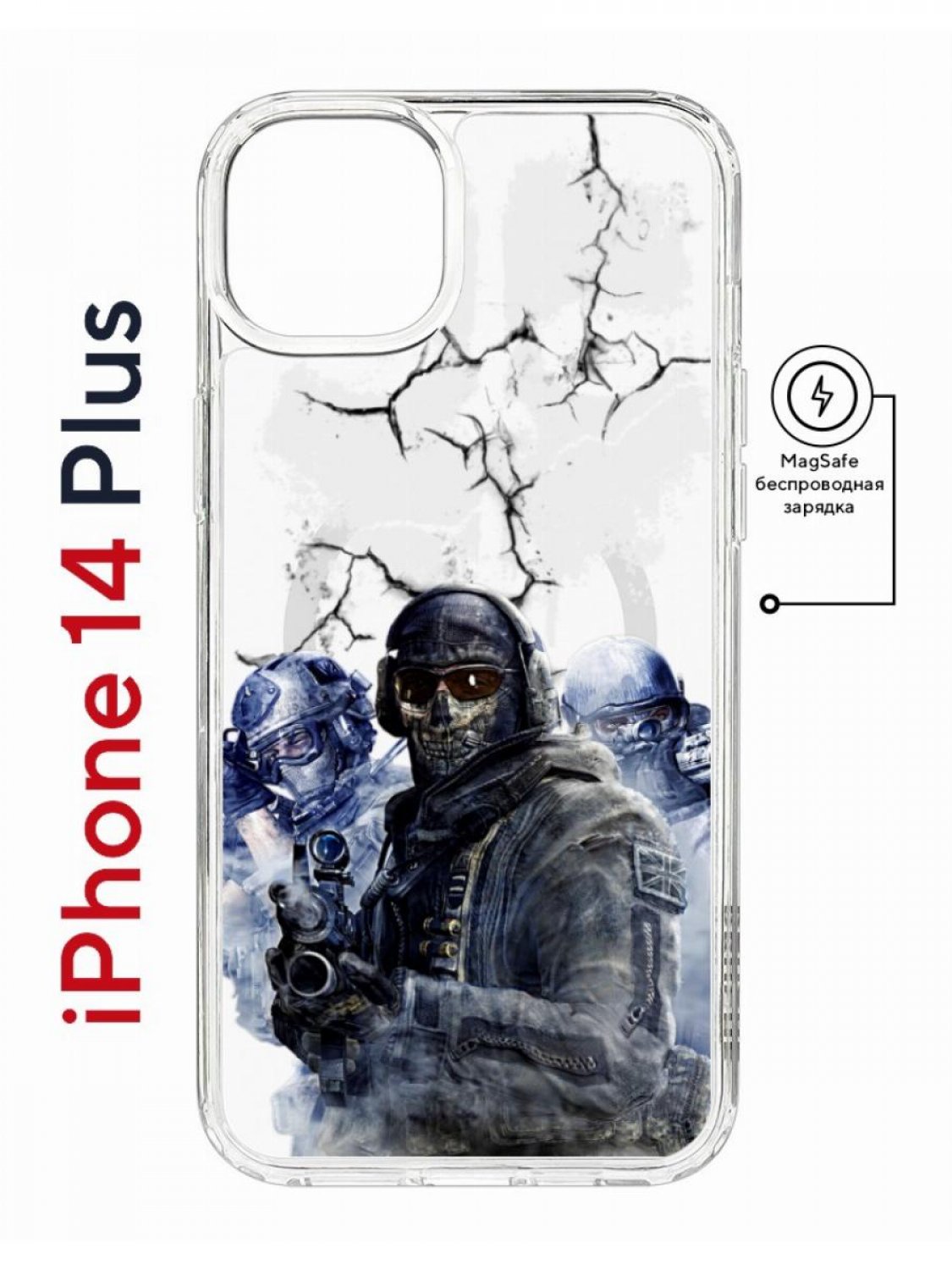 фото Чехол на iphone 14 plus magsafe kruche print call of duty противоударный с магнитом кruче