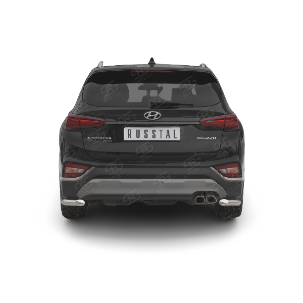 фото Защита заднего бампера уголки d63 секции для hyundai santa fe 2018- russtal