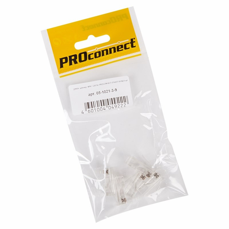 

Коннектор ProConnect 8P8C cat.5e 05-1021-3-9 5 штук, Прозрачный, 05-1021-3-9