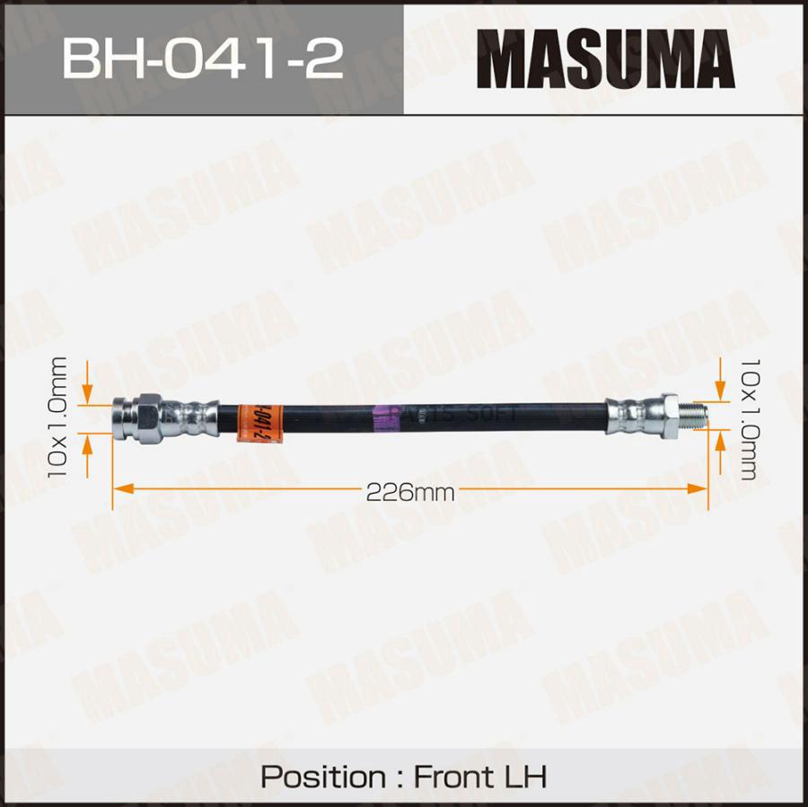 

MASUMA BH0412 Шланг тормозной MASUMA MMC- /front/rear/ Diamante Out