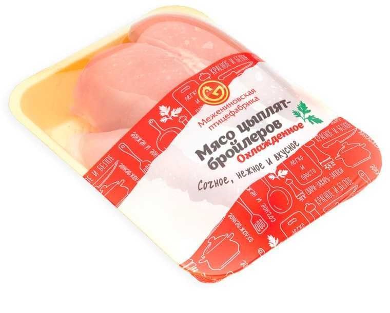 

Грудка цыпленка-бройлера без кожи Межениновская птицефабрика охлажденная +-1 кг