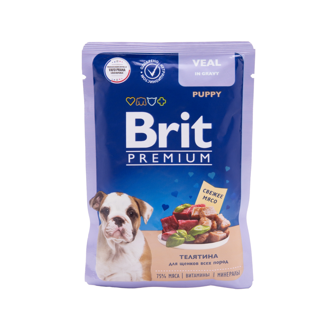 

Влажный корм для щенков Brit, телятина в соусе, 85 г