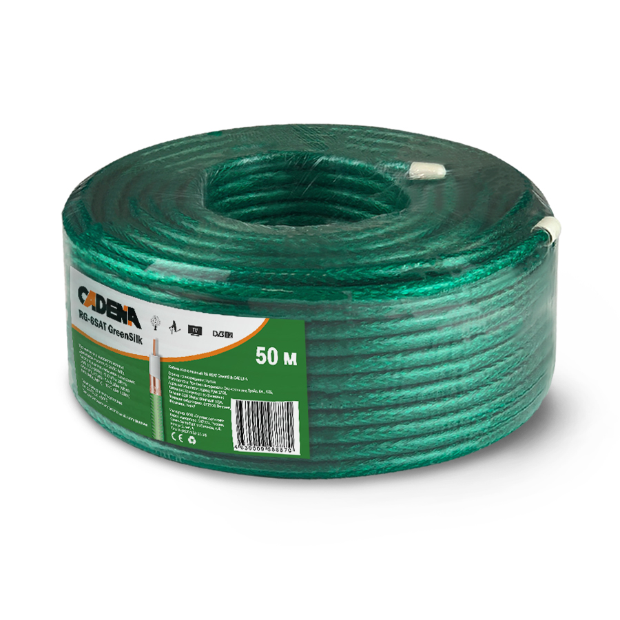 

Кабель Cadena RG-6SAT 50м Green, RG-6SAT